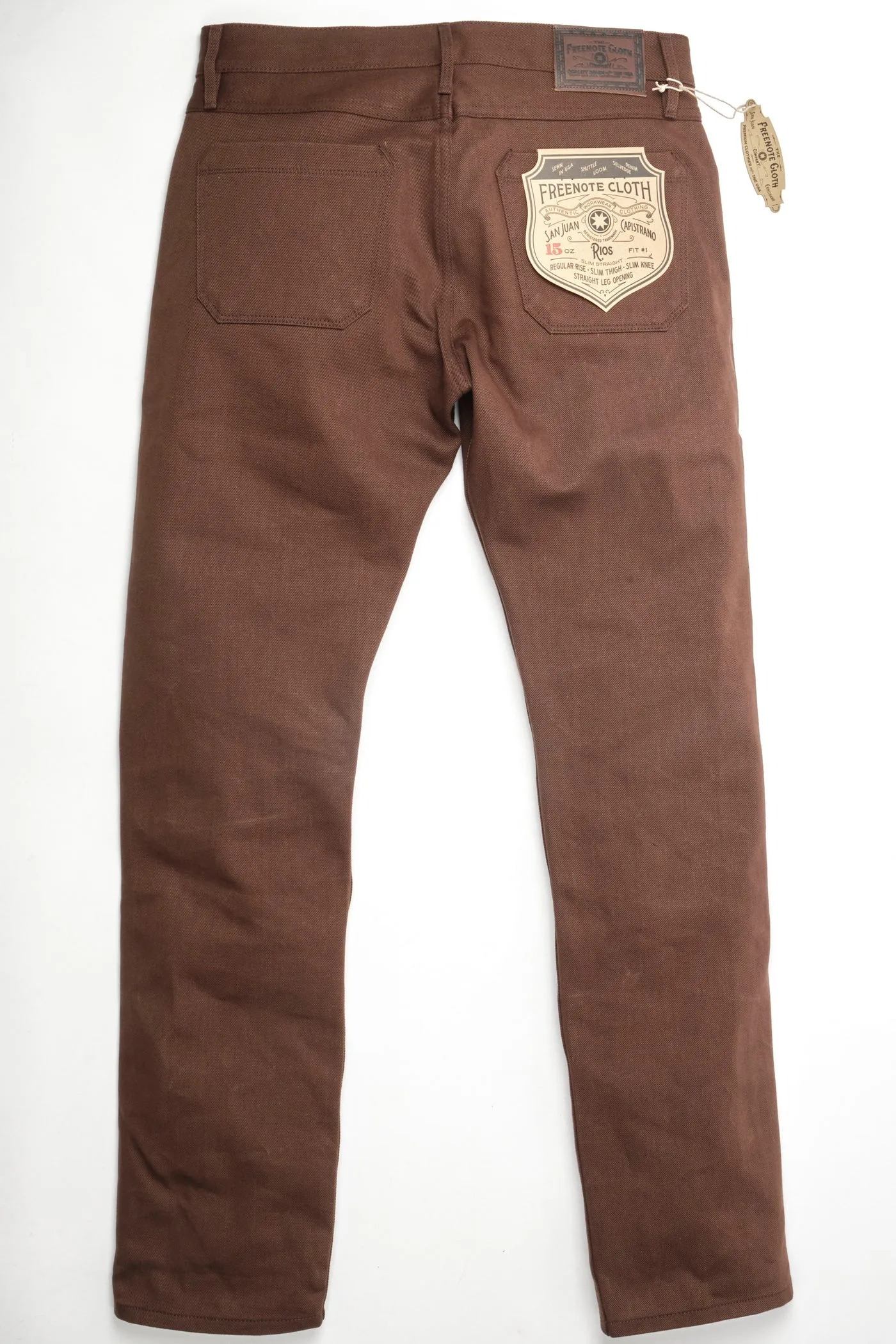 Rios Slim Straight | 15 oz. Dark Brown | Freenote Cloth sold by Man Ready product image thumbnail 3