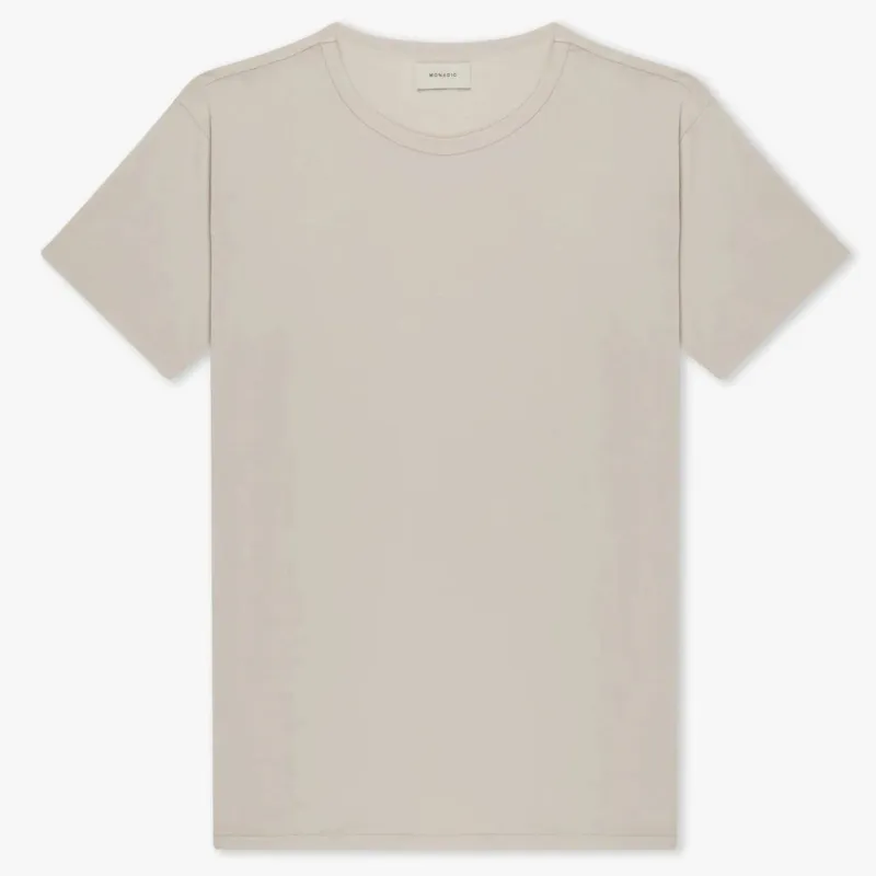 Basis S/S Tee | Stone | Monadic Clothing sold by Man Ready