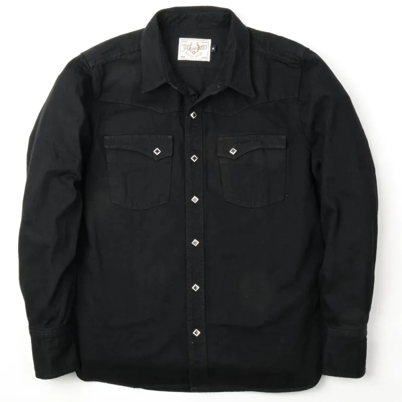 Calico Shirt | 9 oz Black Denim | Freenote Cloth sold by Man Ready