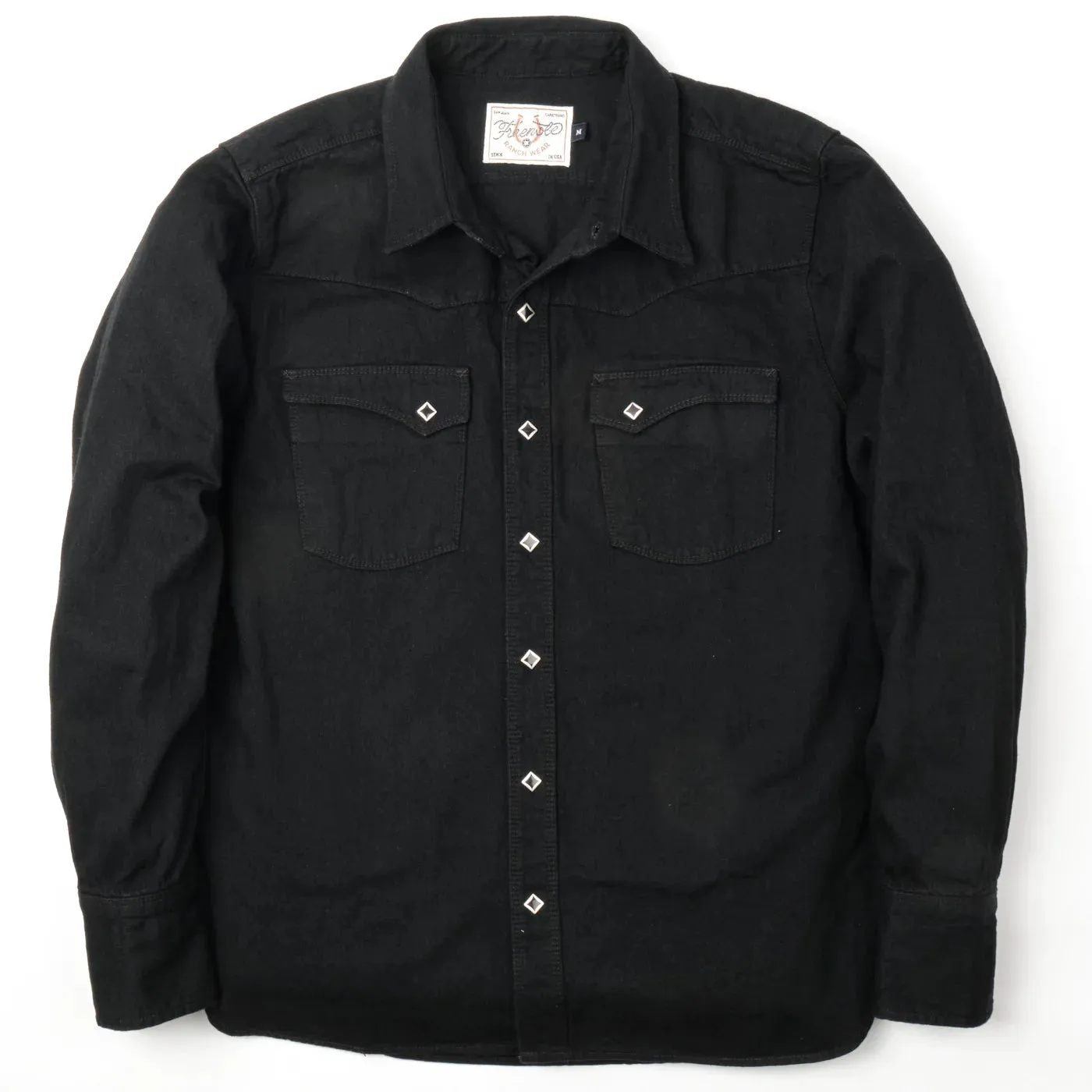 Calico Shirt | 9 oz Black Denim | Freenote Cloth sold by Man Ready