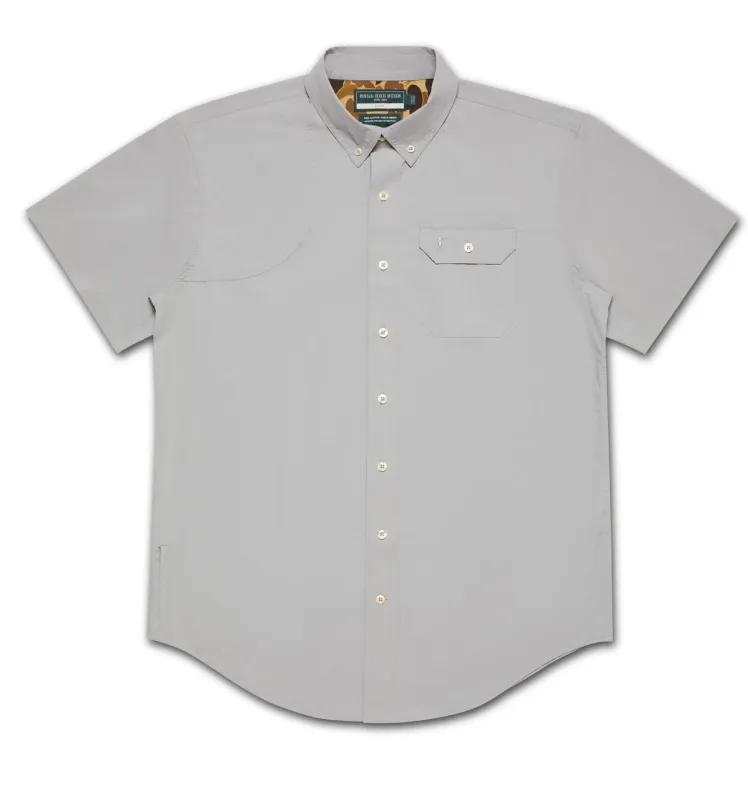 Active+ Field Short Sleeve Shirt | Stone Grey | Ball and Buck sold by Man Ready