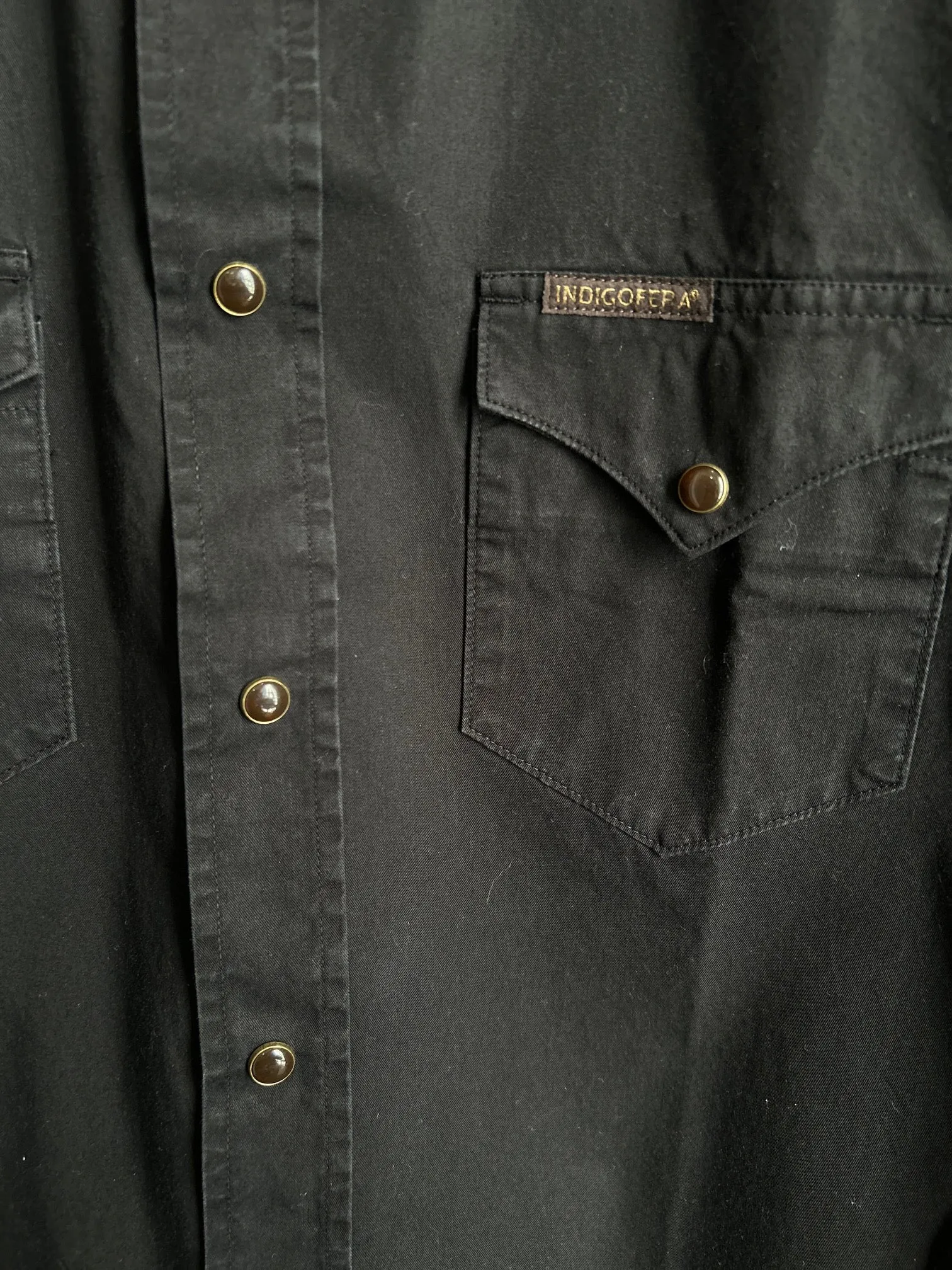 Sideras Shirt | Black Cotton Twill | Indigofera sold by Man Ready product image thumbnail 3