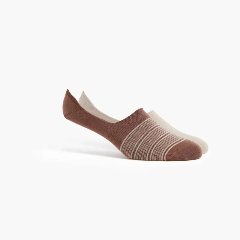 Poplin Stripes 2 Pack No Show Sock | Multi | Richer Poorer sold by Man Ready