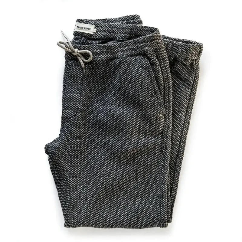 The Apres Pant | Charcoal Sashiko | Taylor Stitch sold by Man Ready