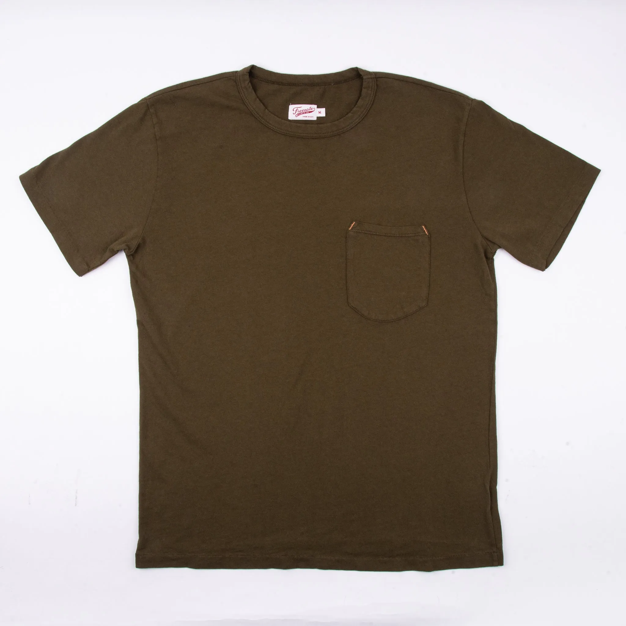 9 oz Pocket Tee | Olive | Freenote Cloth sold by Man Ready