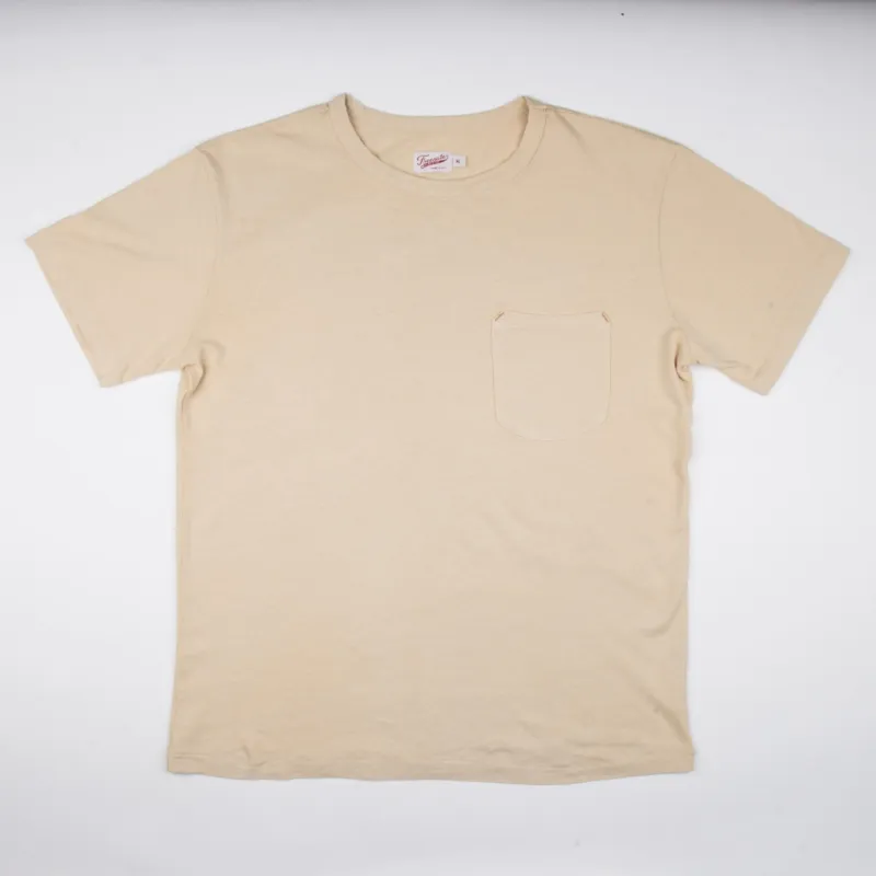 9 oz Pocket Tee | Cream | Freenote Cloth sold by Man Ready