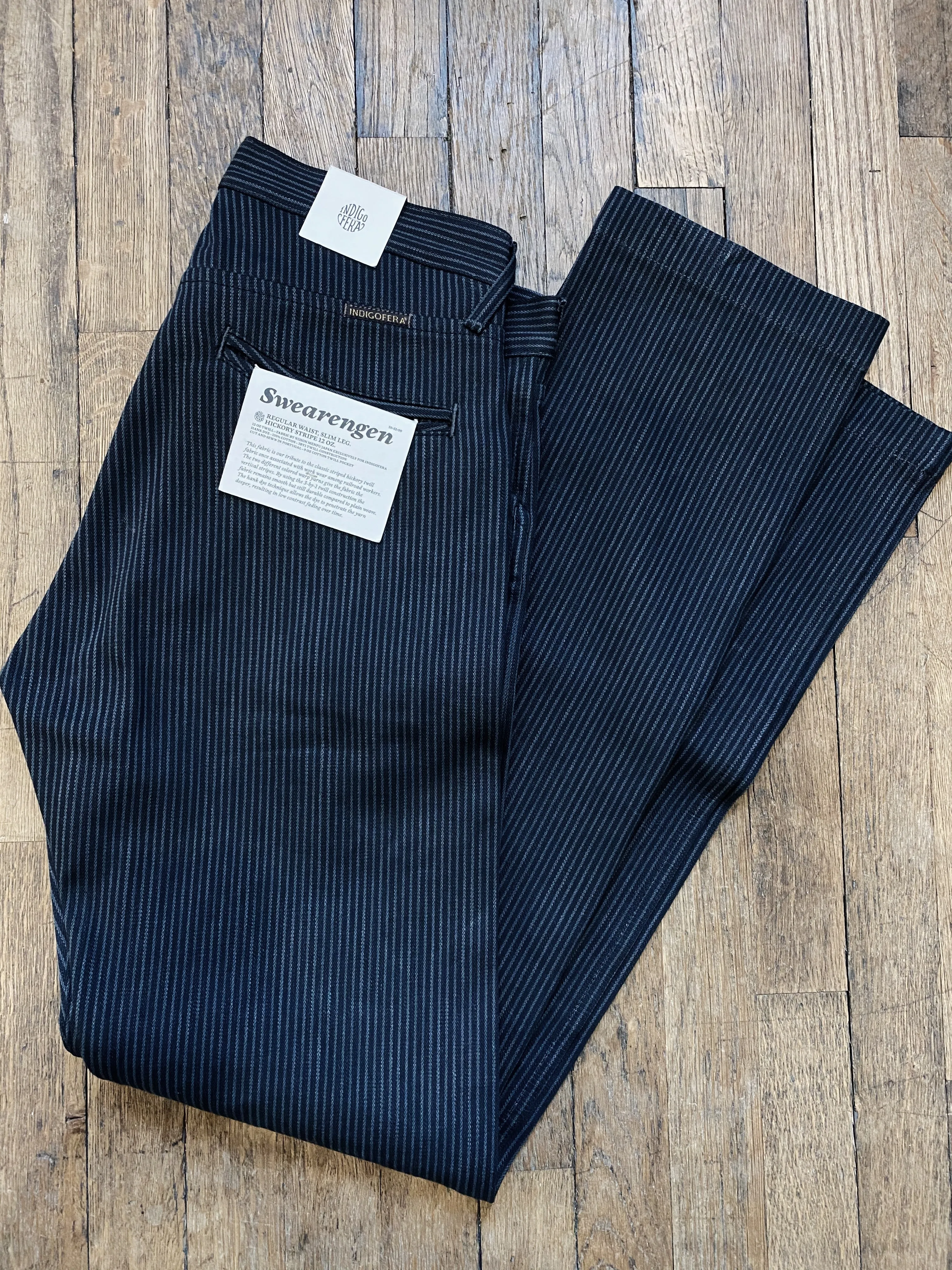 Swearengen Pant | Grey/Black Hickory Stripe | Indigofera sold by Man Ready product image thumbnail 4