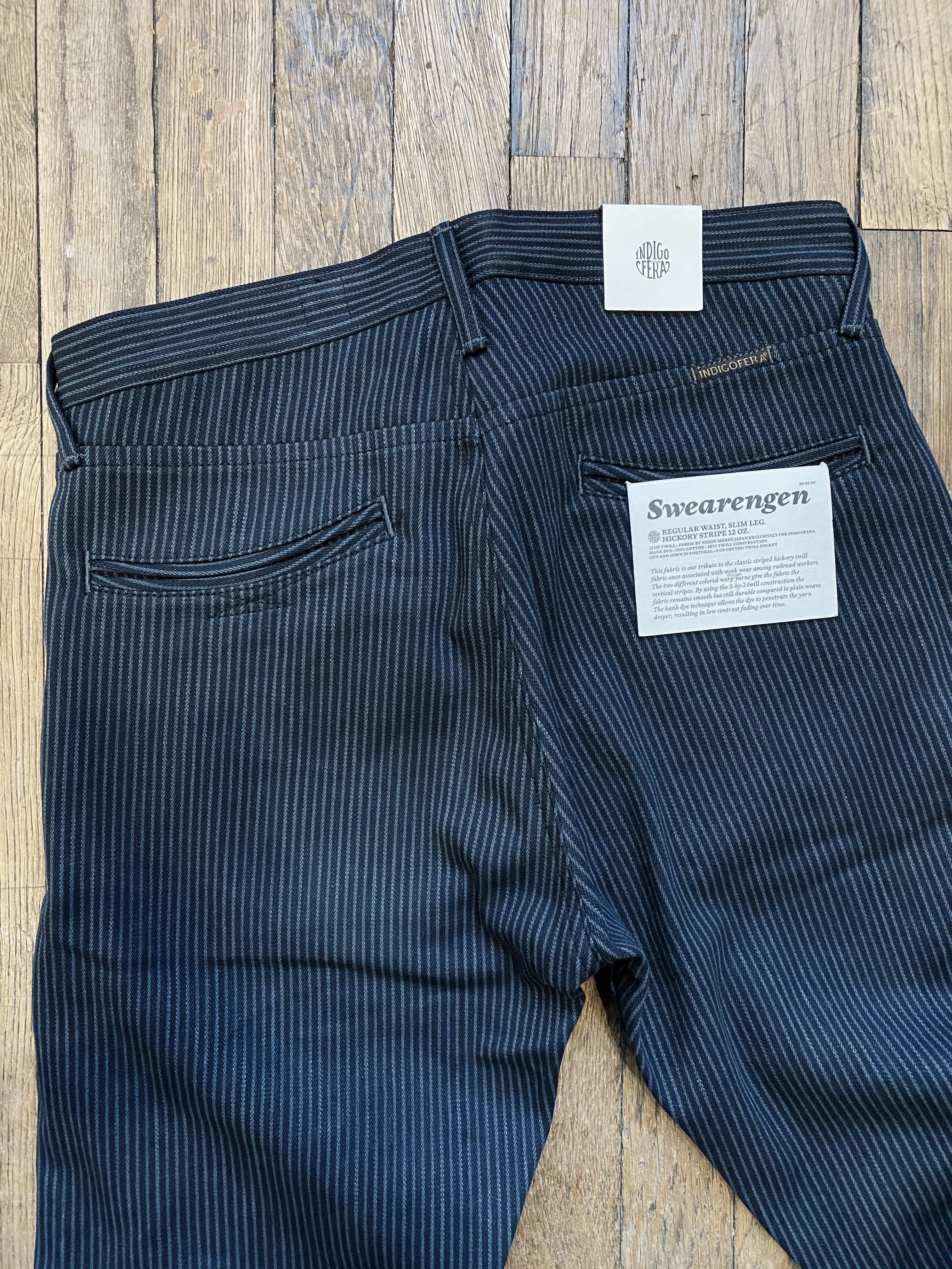 Swearengen Pant | Grey/Black Hickory Stripe | Indigofera sold by Man Ready product image thumbnail 3