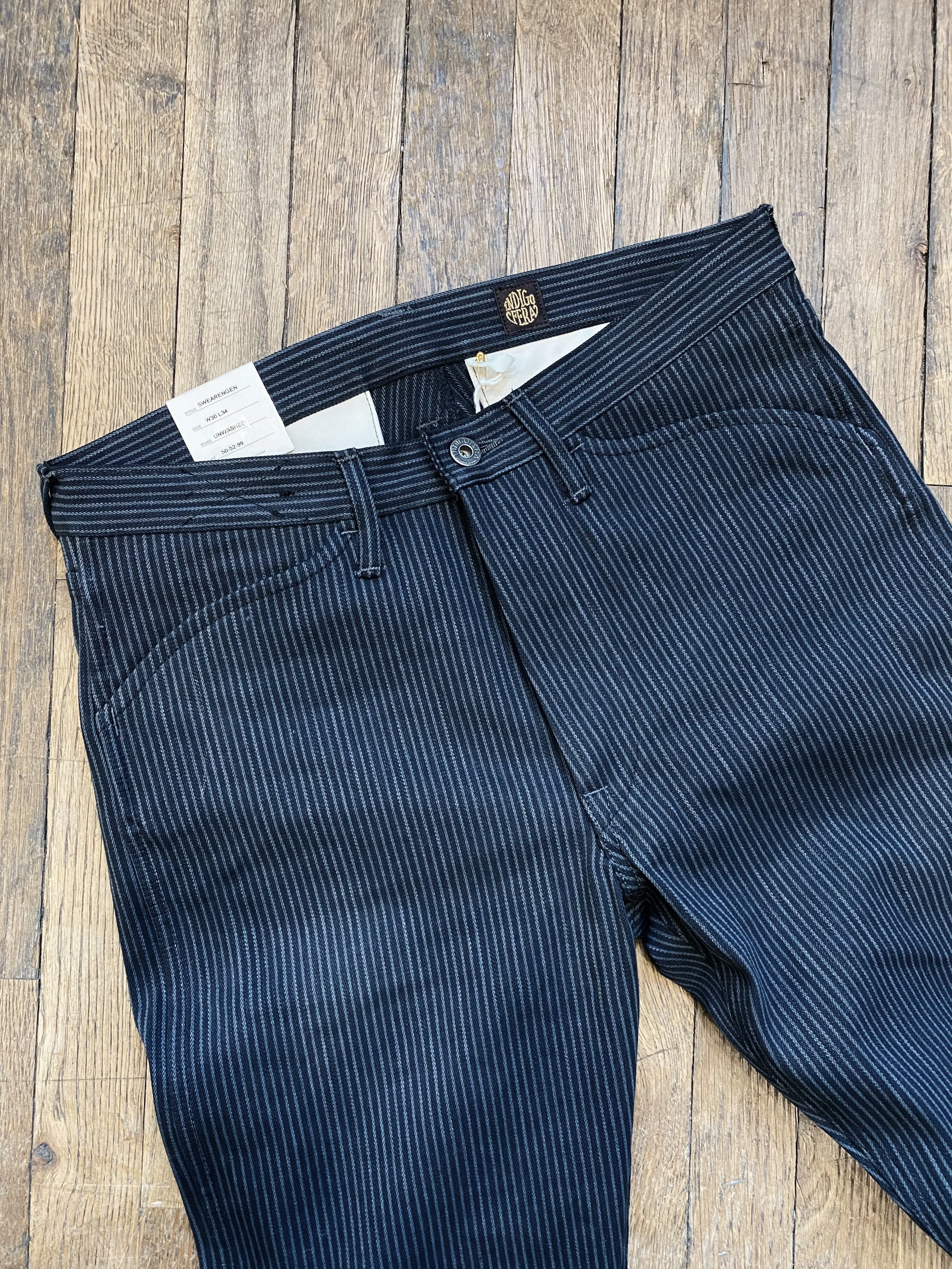 Swearengen Pant | Grey/Black Hickory Stripe | Indigofera sold by Man Ready product image thumbnail 2