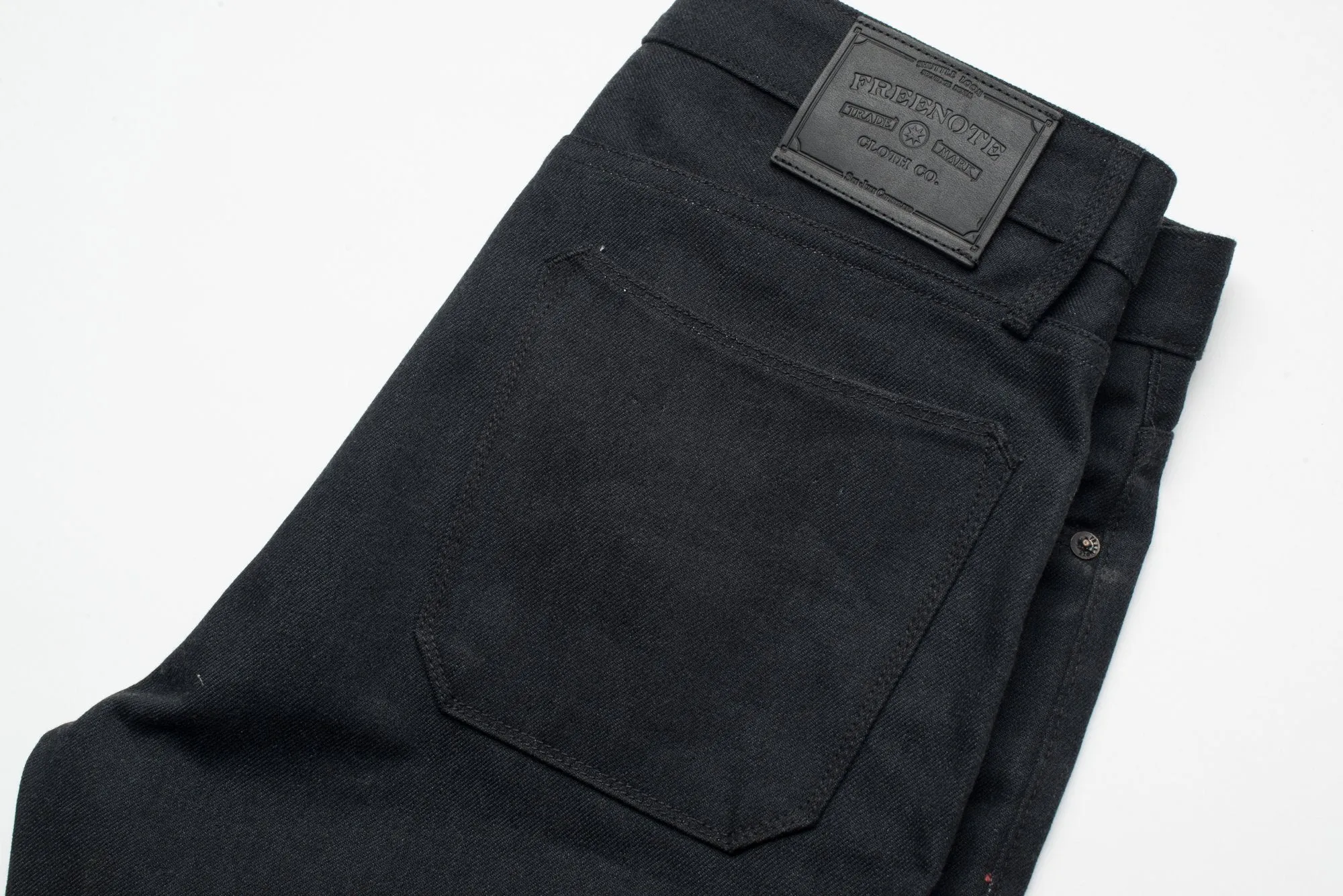 Portola Classic Taper | Black Grey 14oz Denim | Freenote Cloth sold by Man Ready