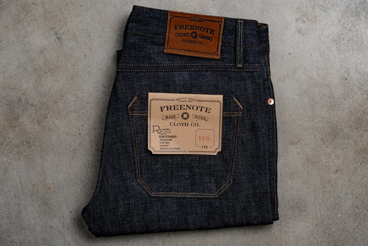 Rios Slim Straight | 14 oz. Blue | Freenote Cloth sold by Man Ready