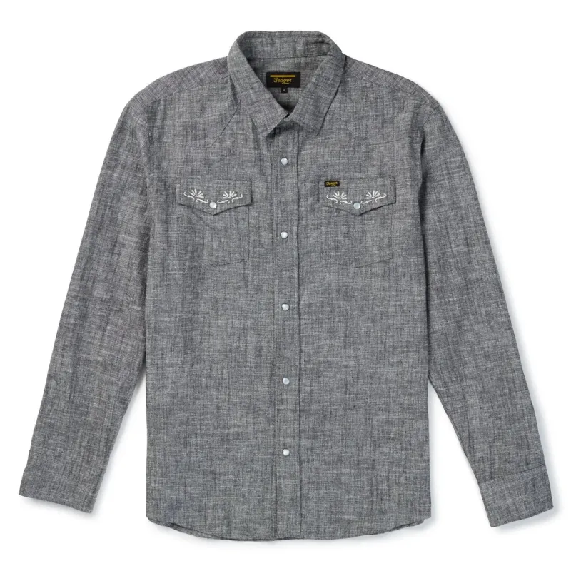 Reagan Pearl Snap Hemp | Washed Black | Seager Co. sold by Man Ready