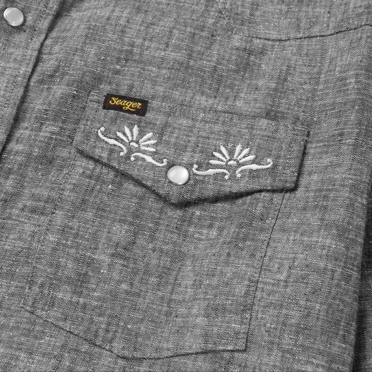 Reagan Pearl Snap Hemp | Washed Black | Seager Co. sold by Man Ready product image thumbnail 3