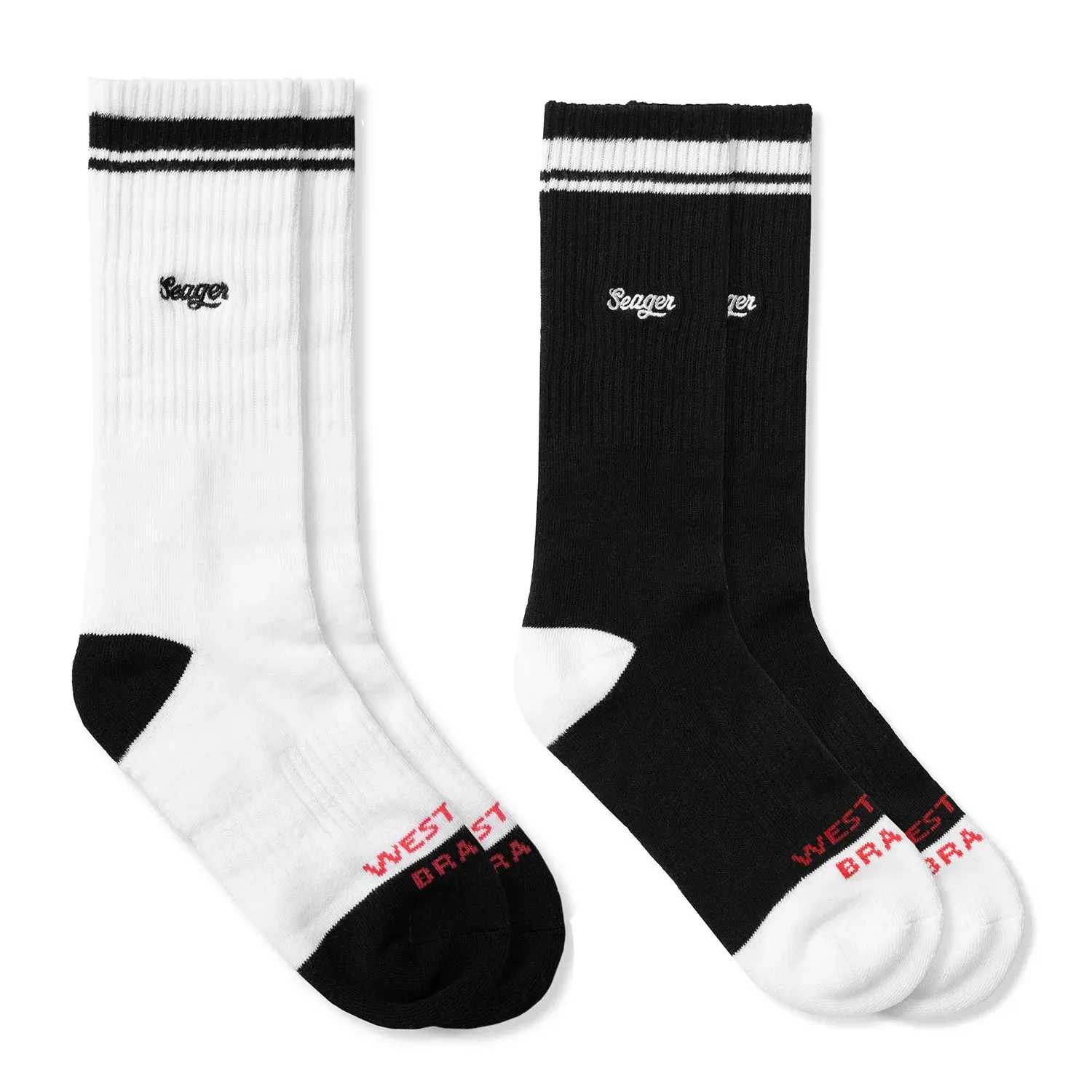 Daily Crew Socks | Black & White | Seager Co. sold by Man Ready
