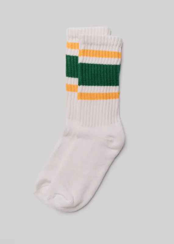 Retro Stripe Socks | Kelly + Gold | American Trench sold by Man Ready