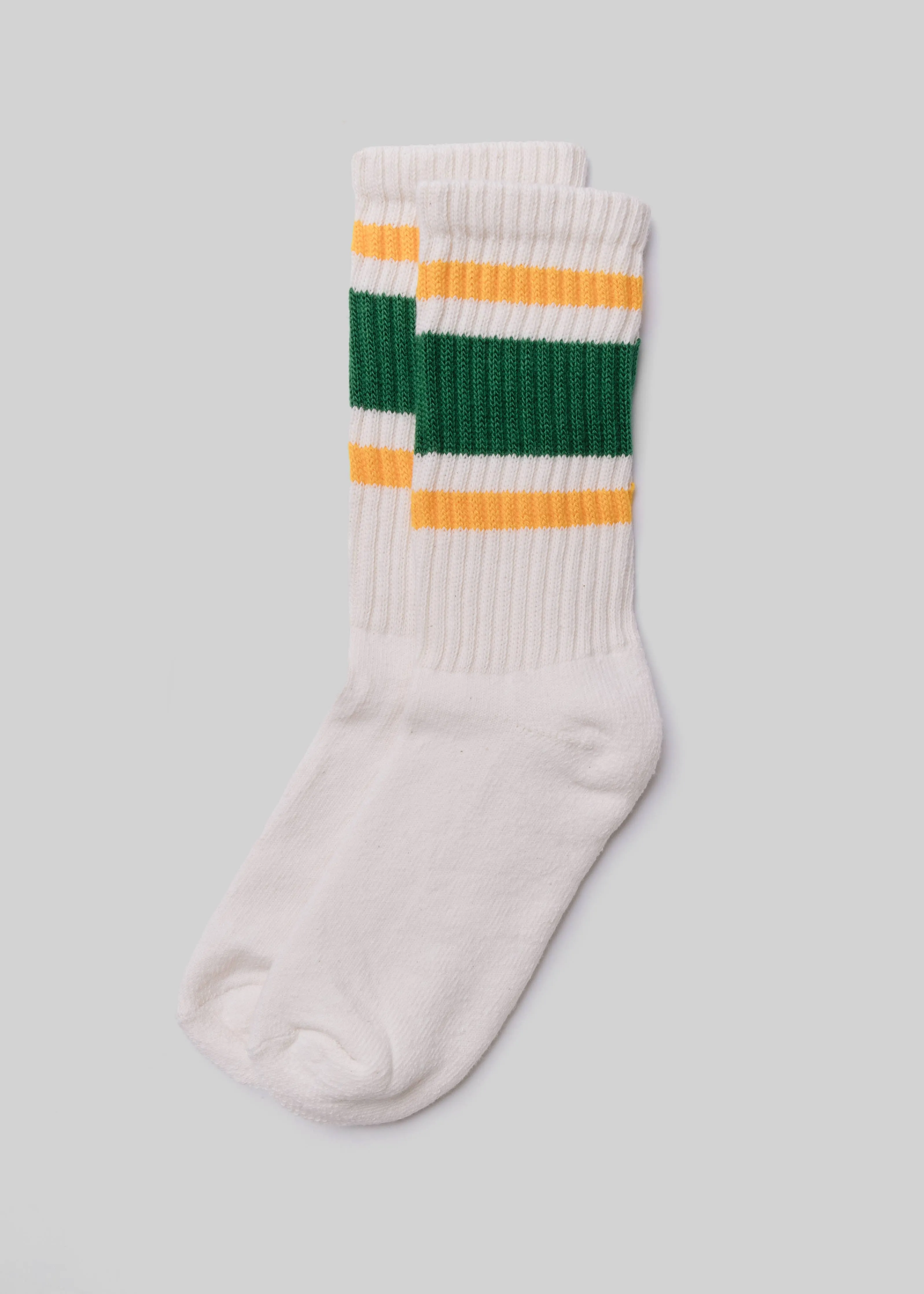 Retro Stripe Socks | Kelly + Gold | American Trench sold by Man Ready
