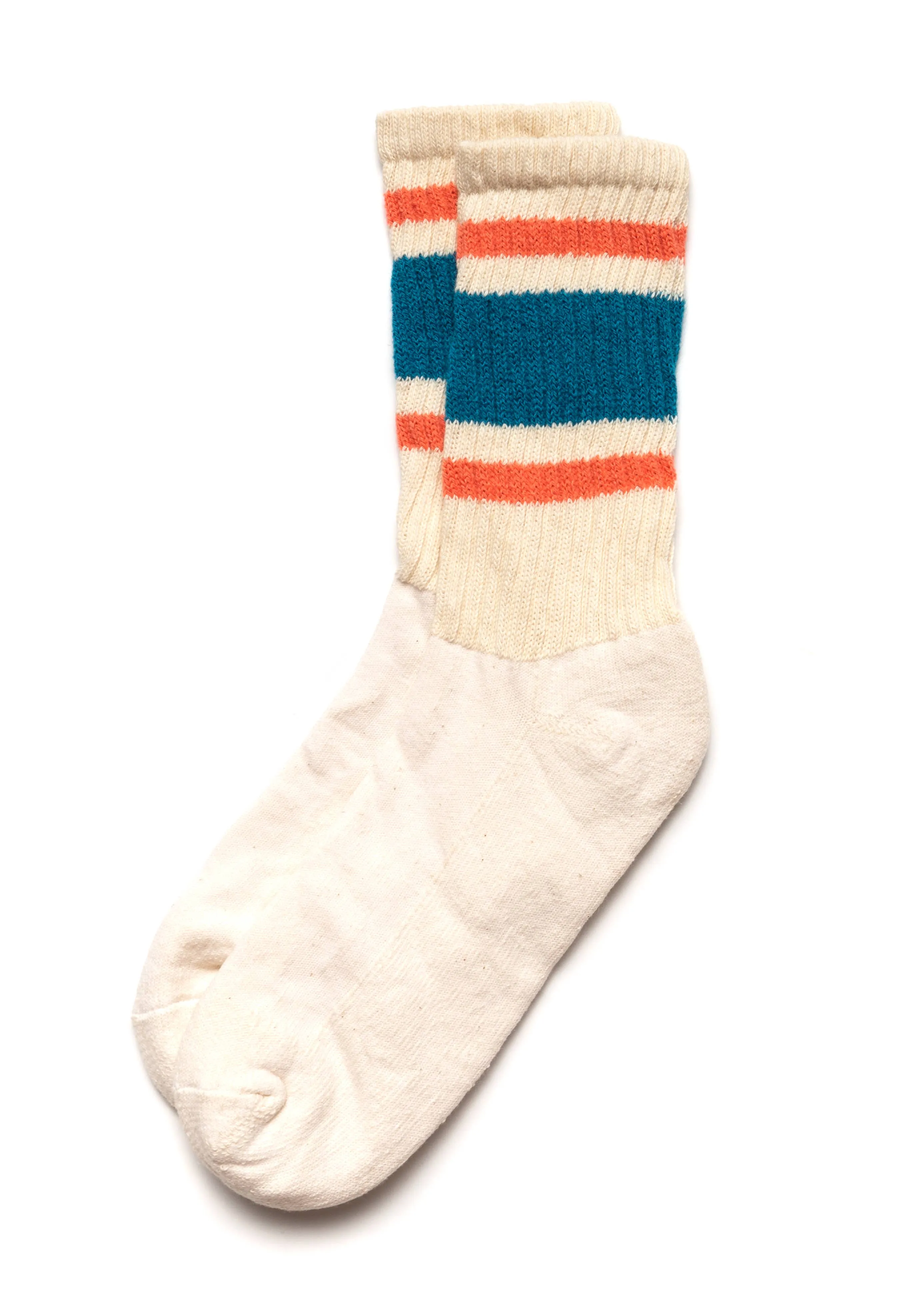 Retro Stripe Socks | Tile + Coral | American Trench sold by Man Ready