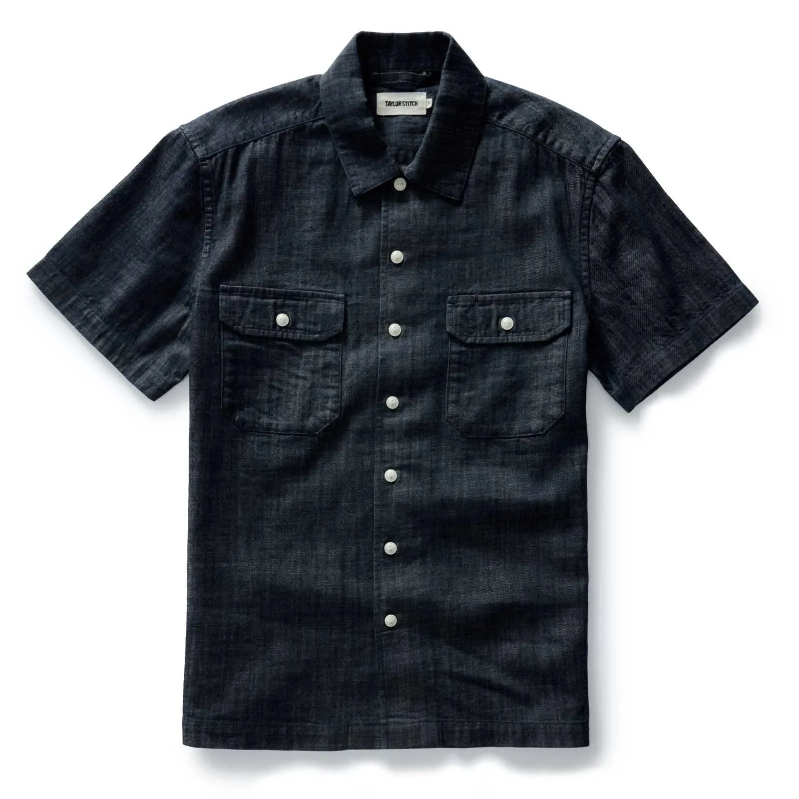 The S/S Mechanic Shirt | Rinsed Indigo Denim | Taylor Stitch sold by Man Ready