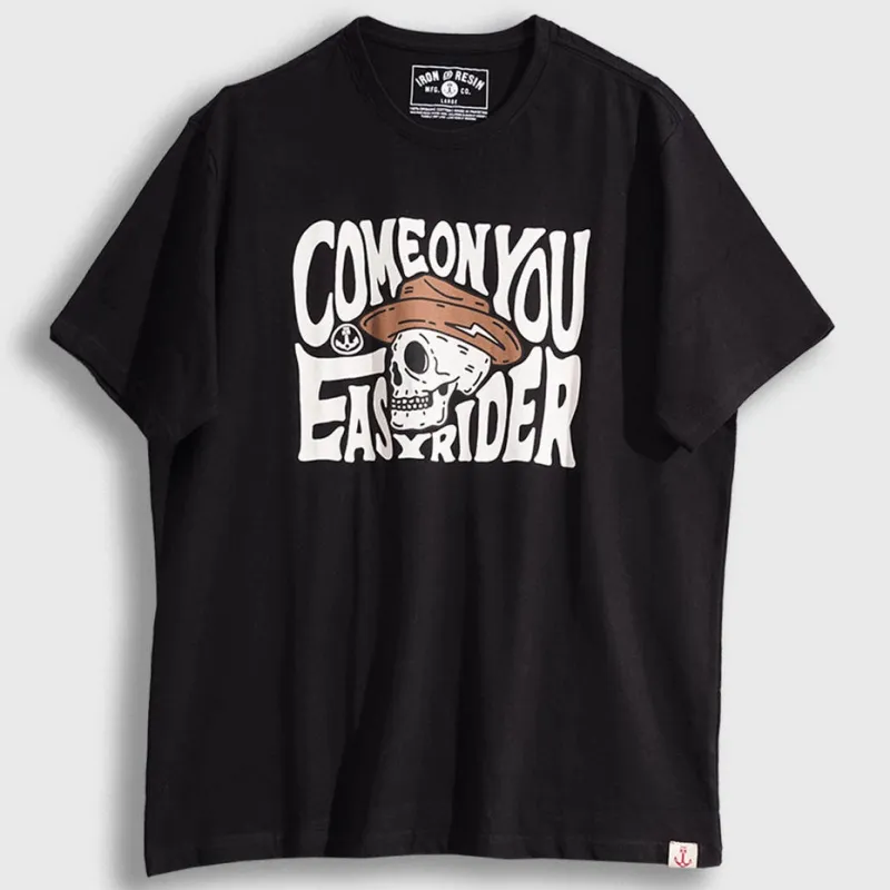 Come On Easy Rider Tee | Black | Iron & Resin sold by Man Ready