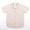 Calico S/S Shirt | Brown Stripe | Freenote Cloth sold by Man Ready