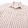 Calico S/S Shirt | Brown Stripe | Freenote Cloth sold by Man Ready