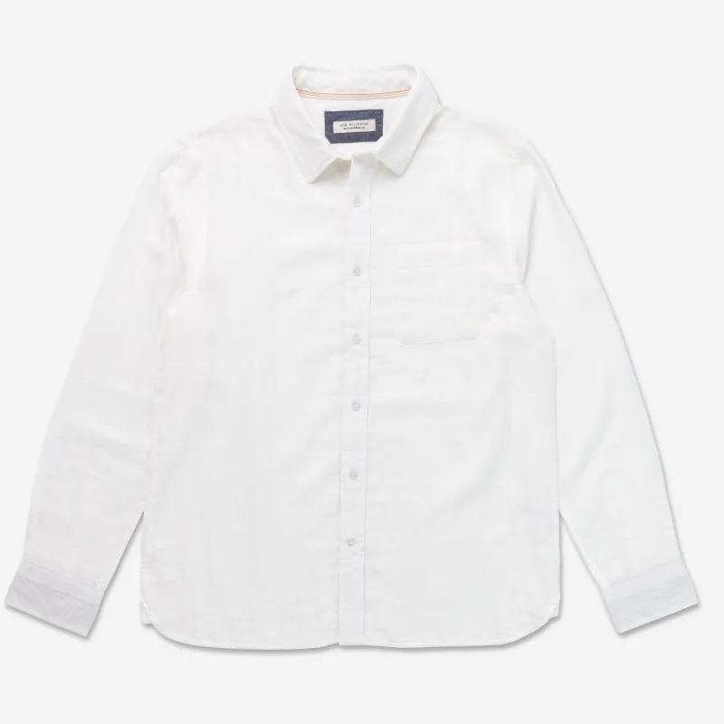 Double Gauze L/S Tailored Shirt | Chalk | Ace Rivington sold by Man Ready