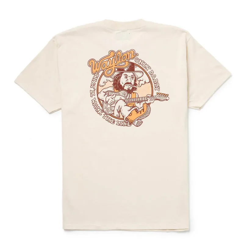 Only Daddy That'll Walk the Line Tee | Vintage White | Seager Co. x Waylon Jennings sold by Man Ready