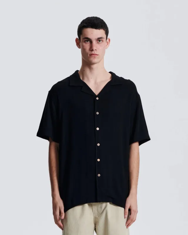 Ernie Resort Shirt | Black | Critical Slide sold by Man Ready