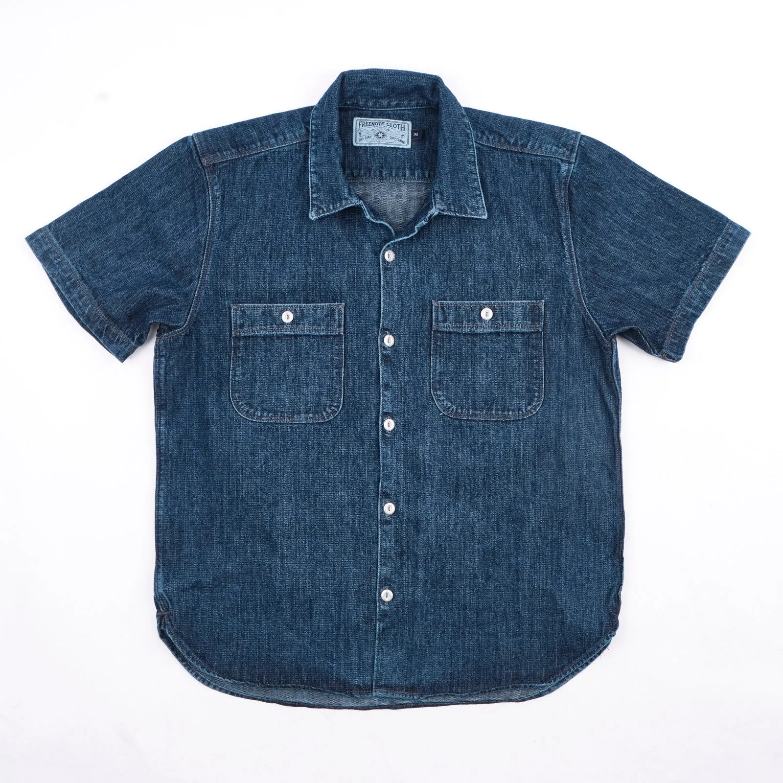 Dayton S/S Shirt | Indigo | Freenote Cloth sold by Man Ready