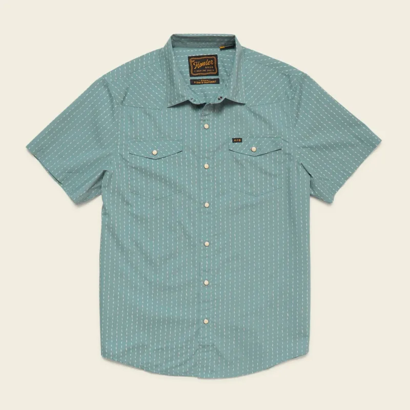 H Bar B Snapshirt | Power Lines : Smoke Blue | Howler Bros sold by Man Ready