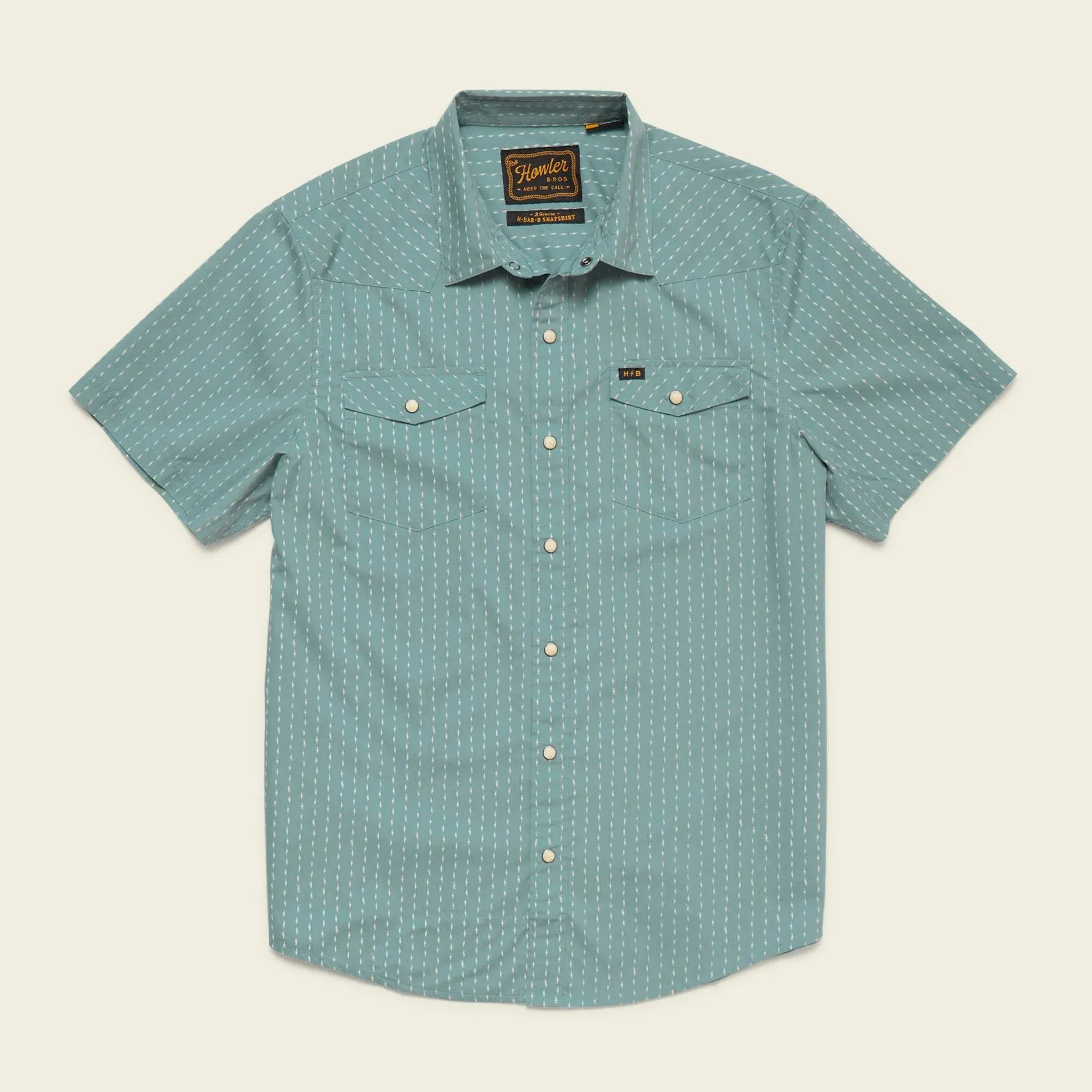 H Bar B Snapshirt | Power Lines : Smoke Blue | Howler Bros sold by Man Ready