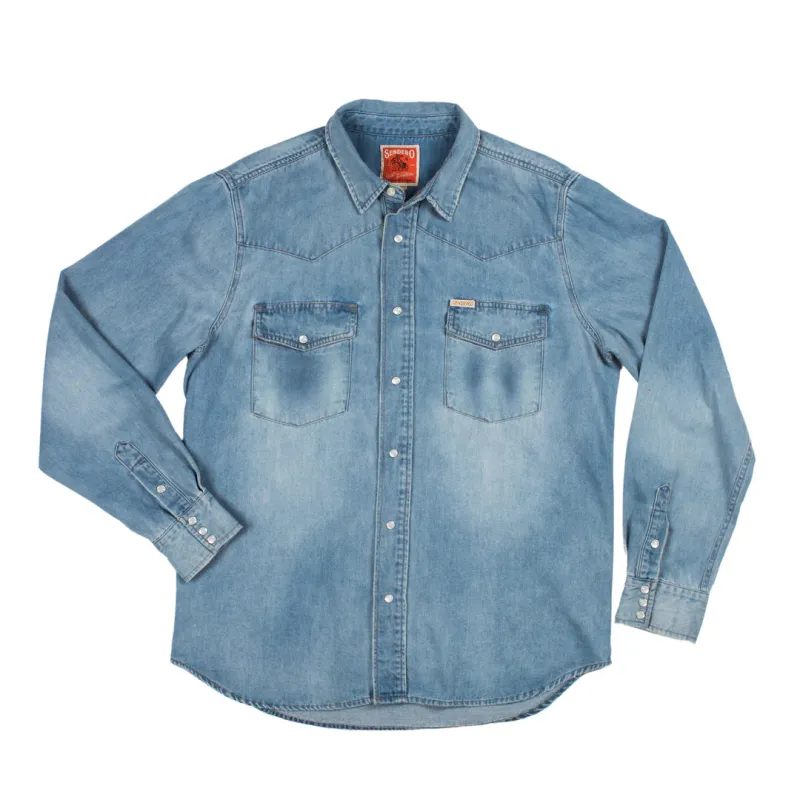 Wyatt Pearl Snap Denim Shirt | Vintage Denim | Sendero Provisions Co sold by Man Ready