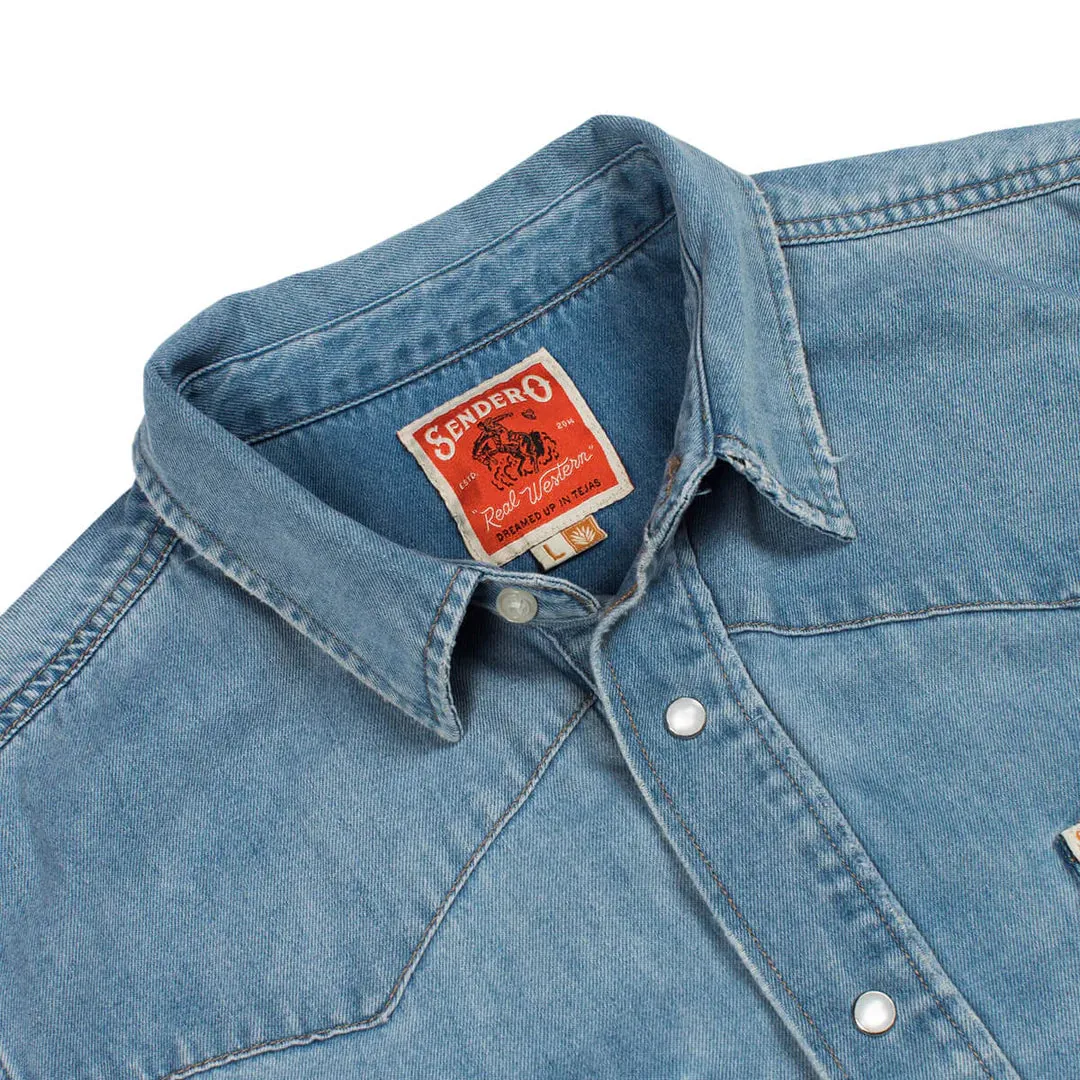Wyatt Pearl Snap Denim Shirt | Vintage Denim | Sendero Provisions Co sold by Man Ready product image thumbnail 2