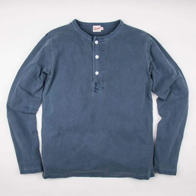 13 oz Henley L/S | Faded Blue | Freenote Cloth sold by Man Ready