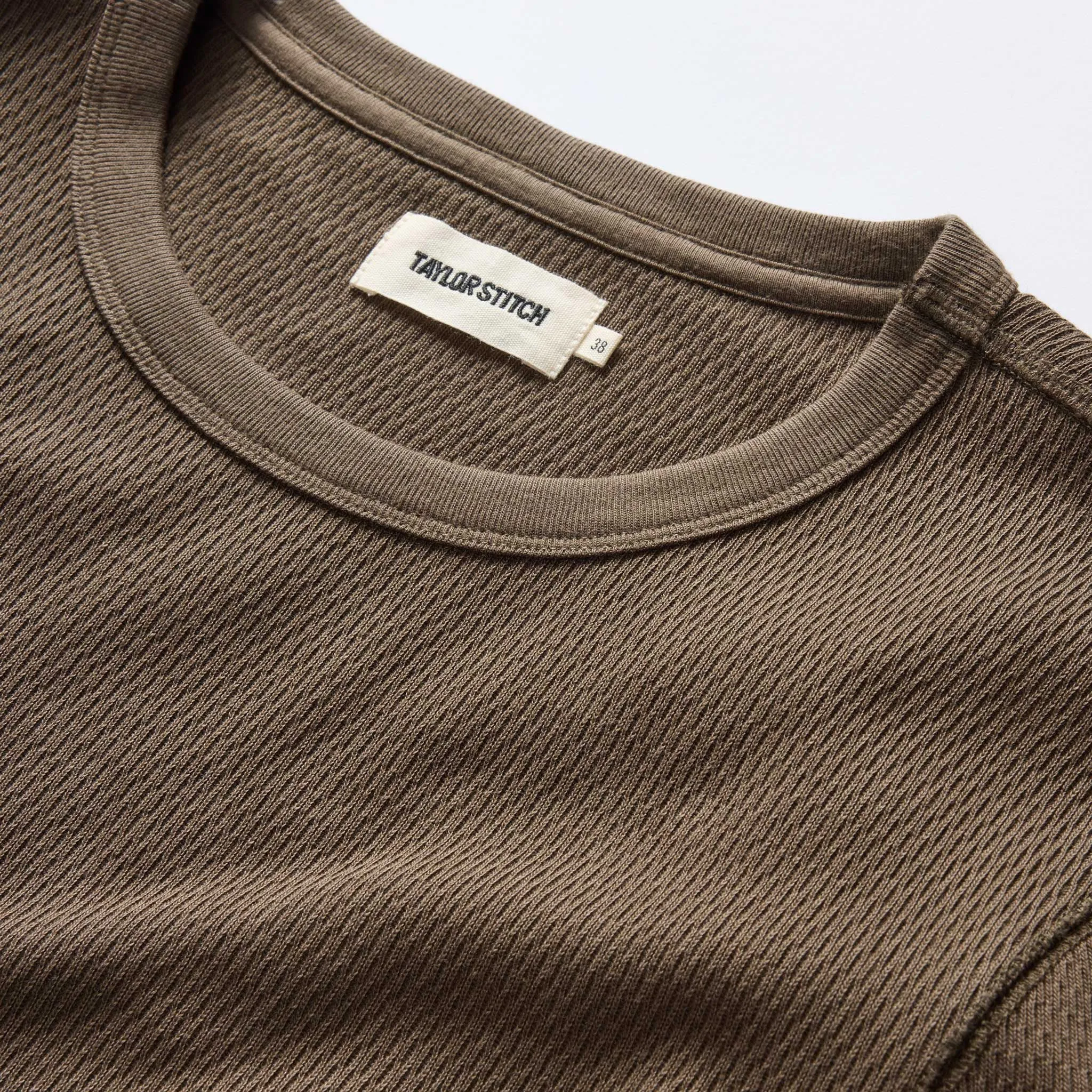 The Organic Cotton Waffle Crew | Fatigue Olive | Taylor Stitch sold by Man Ready product image thumbnail 2