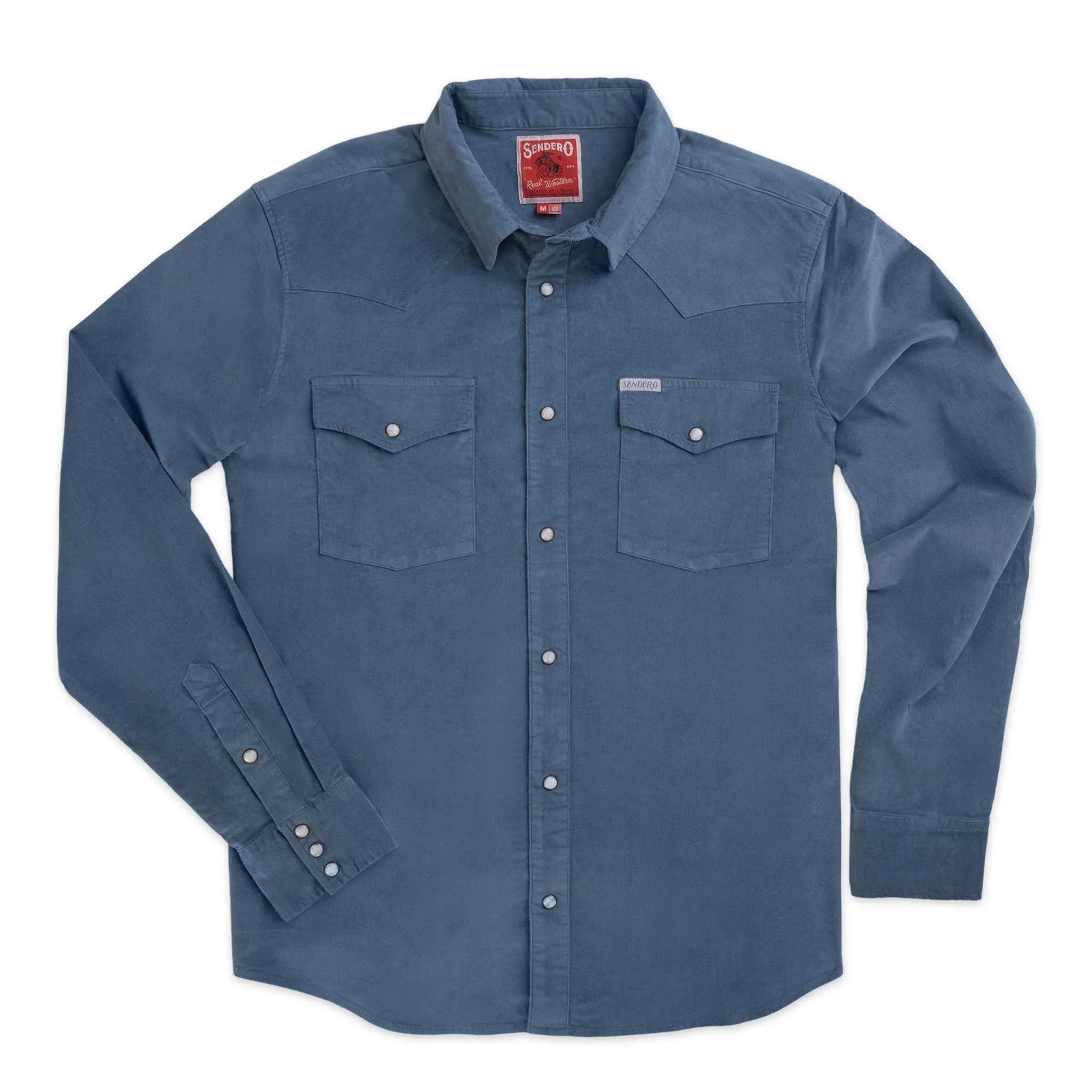 Wyatt Pearl Snap Corduroy Shirt | Sky Blue | Sendero Provisions Co sold by Man Ready