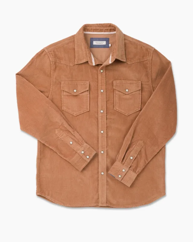Corduroy Western Shirt | Saddle Brown | Ace Rivington sold by Man Ready