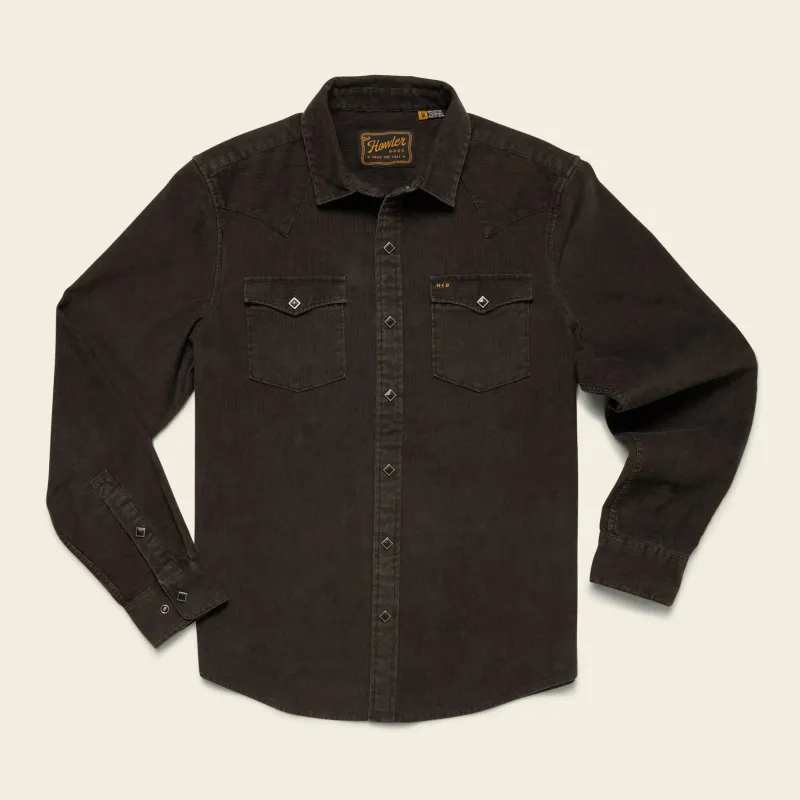 Banning Corduroy Snapshirt | Antique Black | Howler Bros made by Man Ready