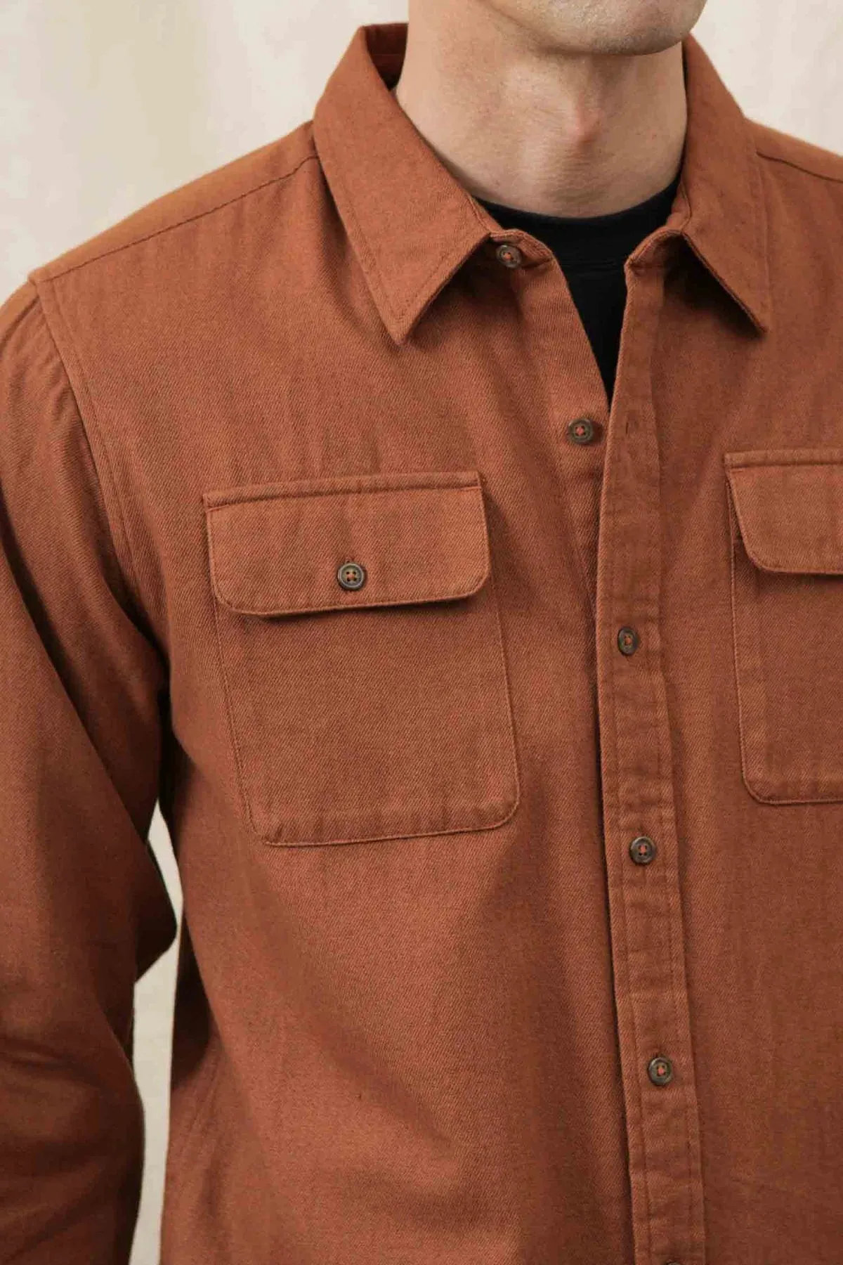 Bedford Shirt | Terracotta Melange | Bridge & Burn sold by Man Ready product image thumbnail 3