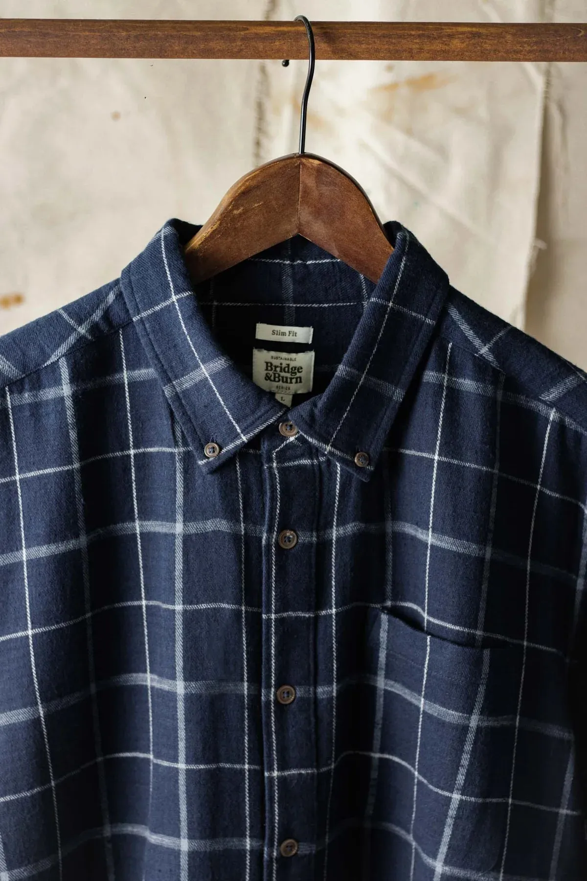 Sutton Slim Shirt | Moonrine Windowpane | Bridge & Burn sold by Man Ready product image thumbnail 2