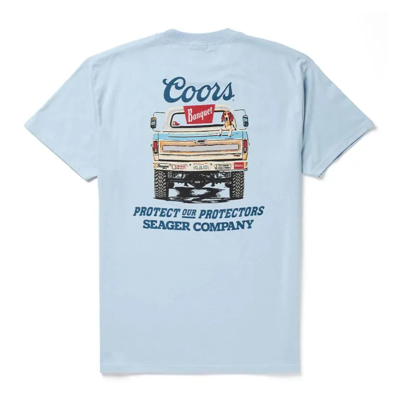 Bumper Tee | Blue | Seager Co. x Coors Banquet sold by Man Ready