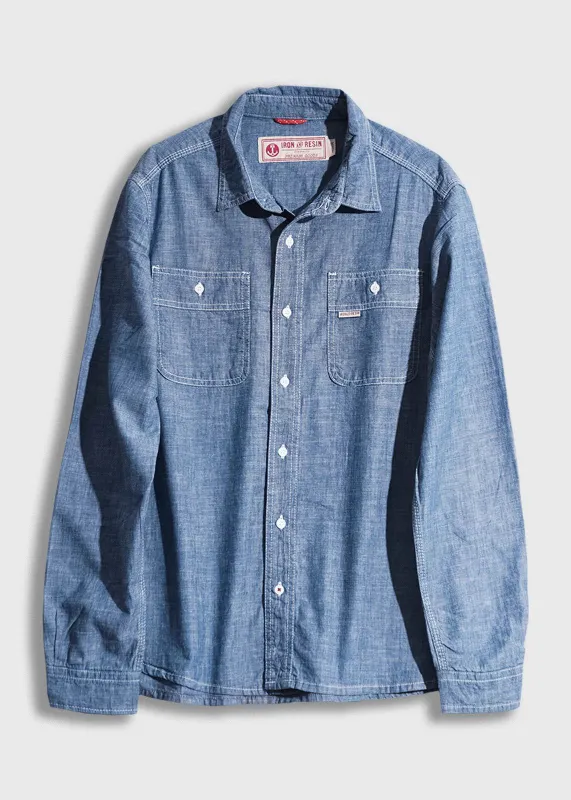 Fairmont Shirt | Chambray | Iron & Resin sold by Man Ready