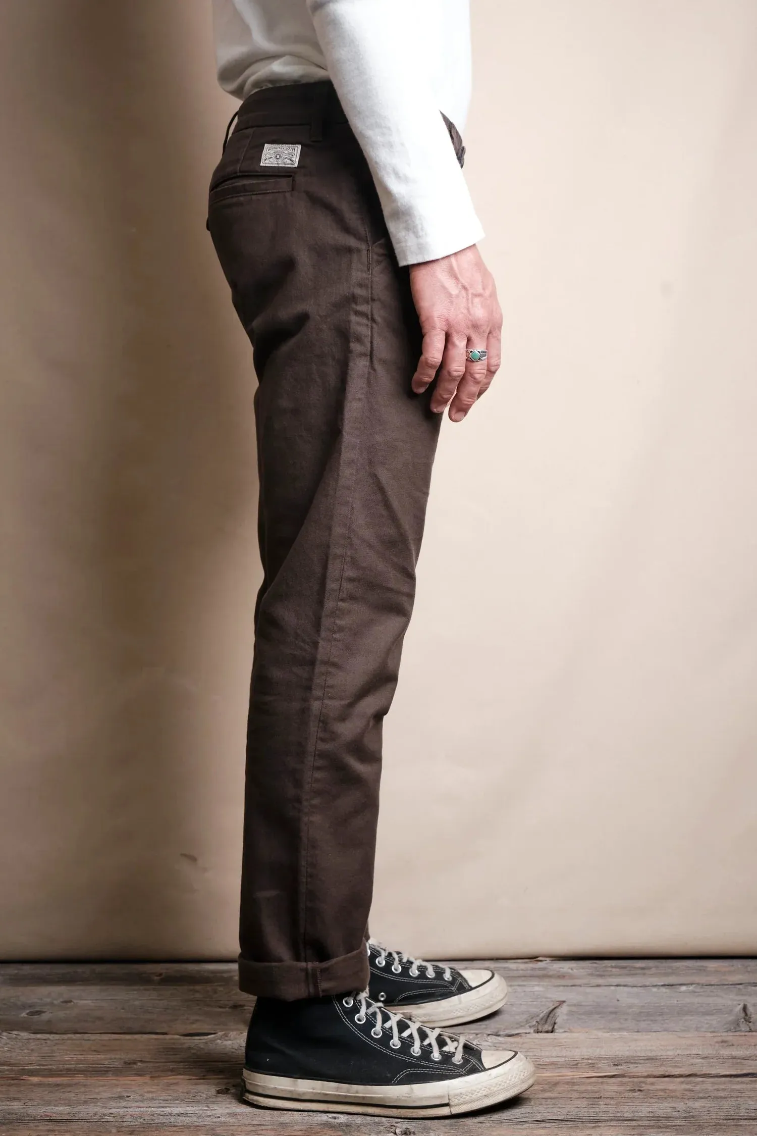 Workers Chino Slim Straight | 14 oz. Bark | Freenote Cloth sold by Man Ready product image thumbnail 2
