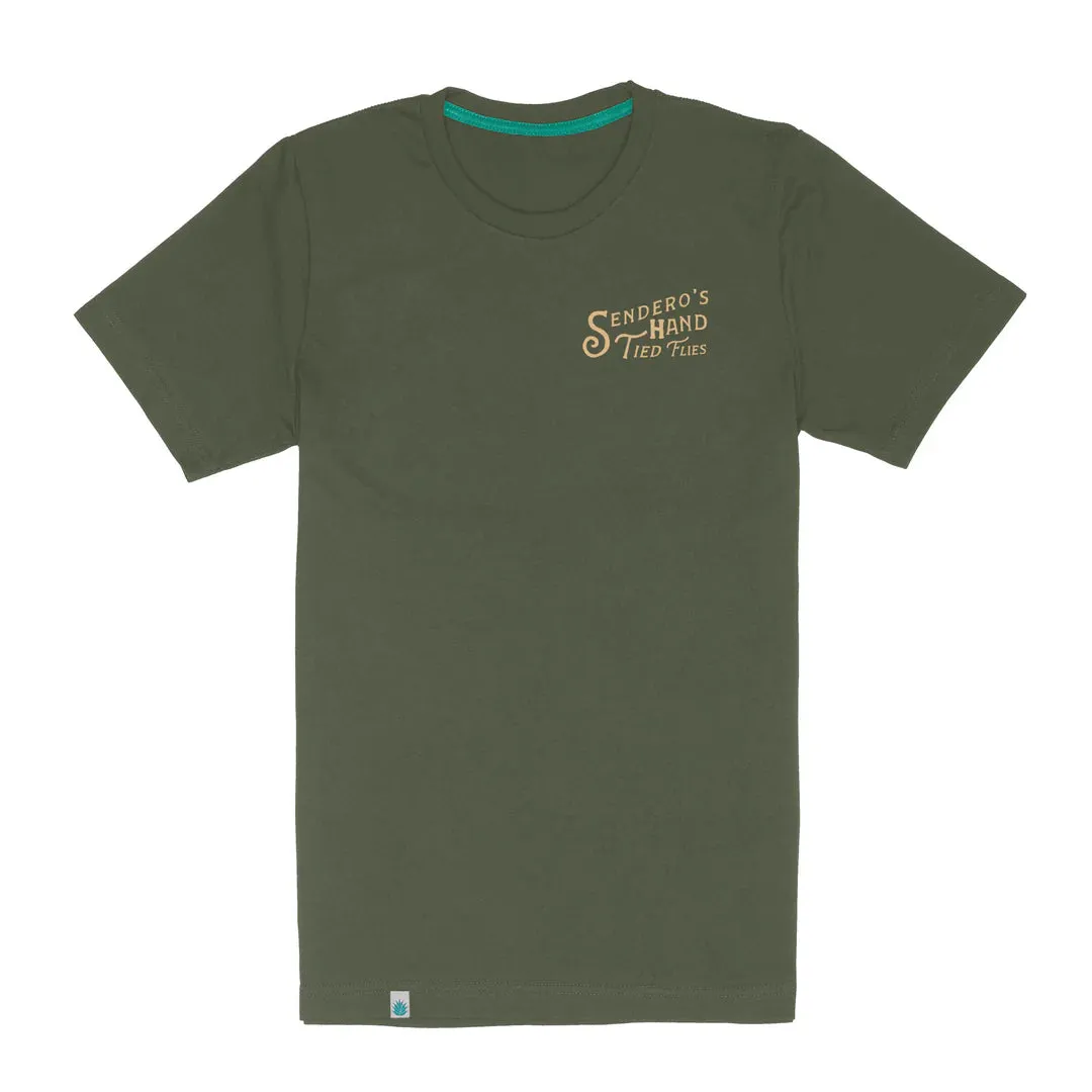 Hand Tied Flies Tee | Army Green | Sendero Provisions Co sold by Man Ready product image thumbnail 2