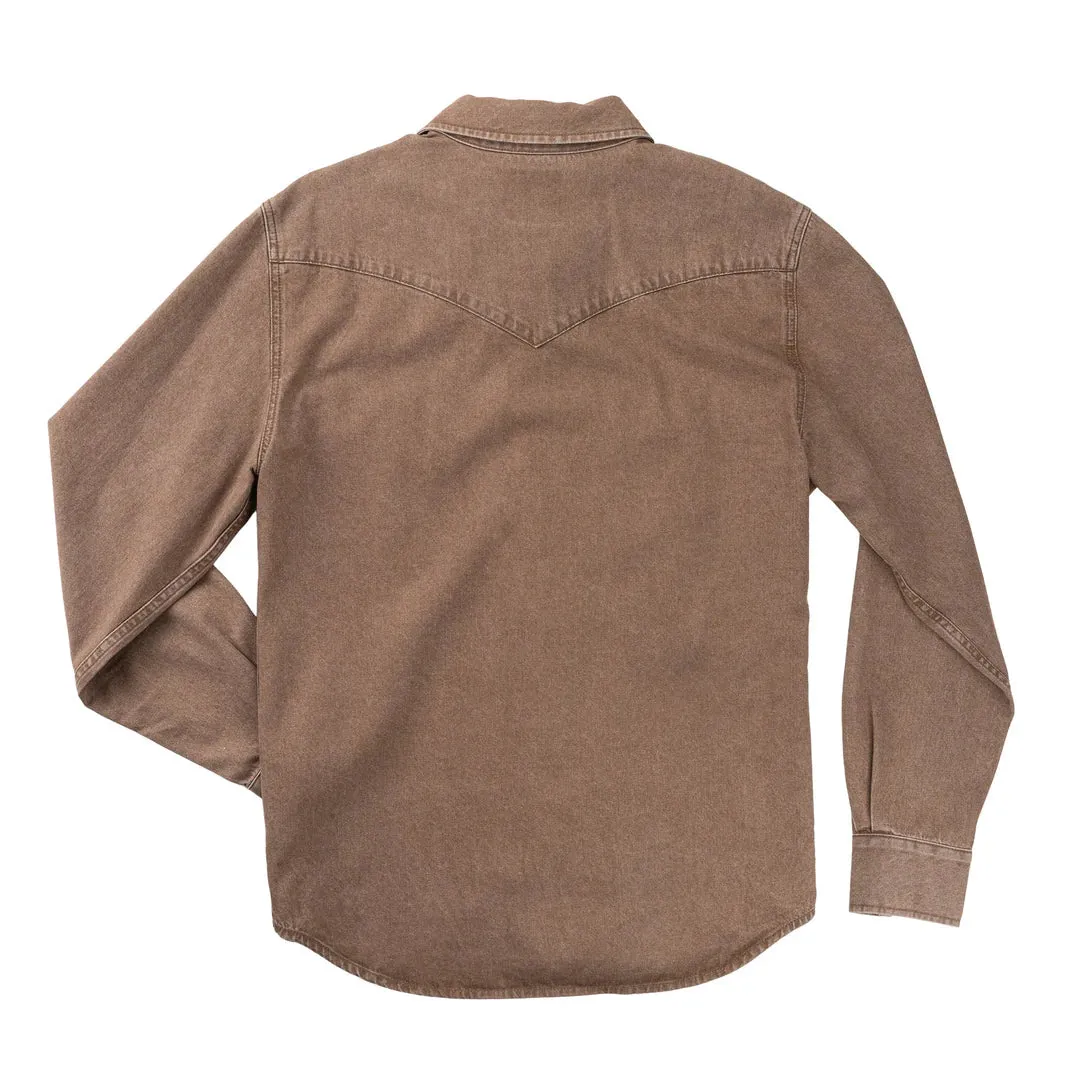 Wyatt Pearl Snap Denim Shirt | Faded Brown | Sendero Provisions Co sold by Man Ready product image thumbnail 2