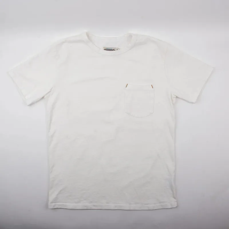 13 oz Pocket Tee | White | Freenote Cloth sold by Man Ready
