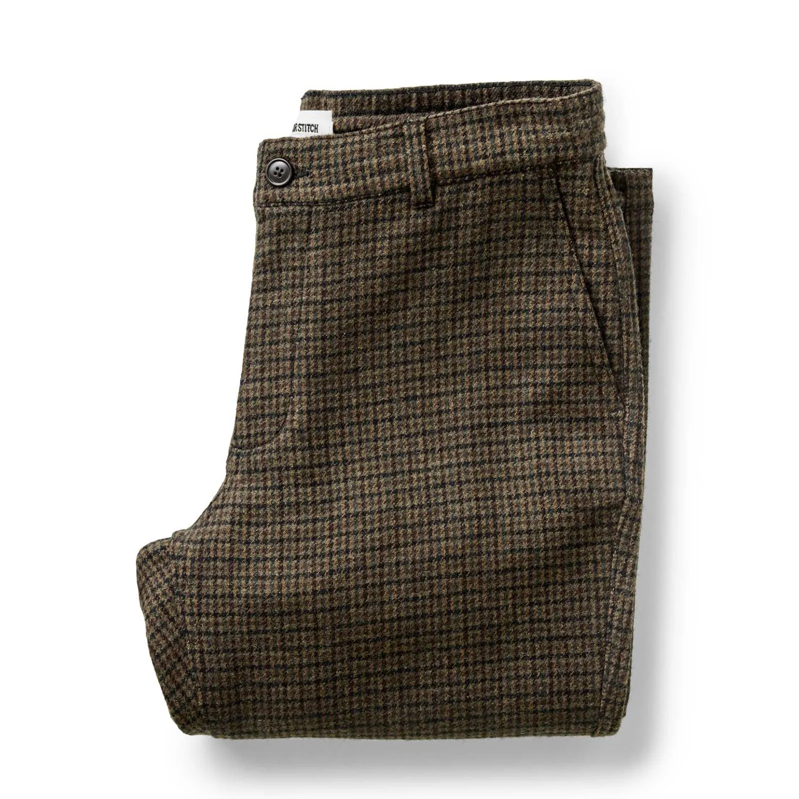 The Carmel Pant | Timber Guncheck Italian Wool | Taylor Stitch sold by Man Ready