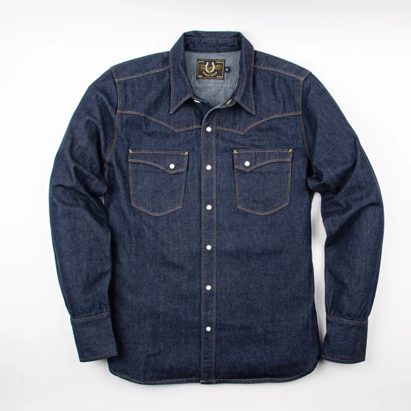 Calico Shirt | 9 oz Indigo Denim | Freenote Cloth sold by Man Ready