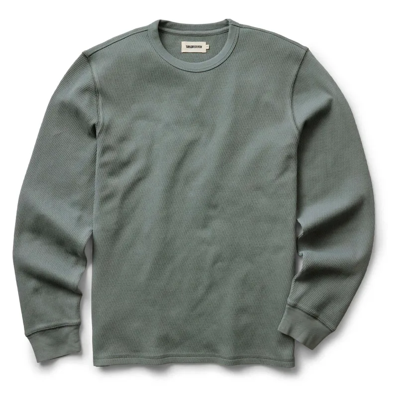The Organic Cotton Waffle Crew | Deep Sea | Taylor Stitch sold by Man Ready
