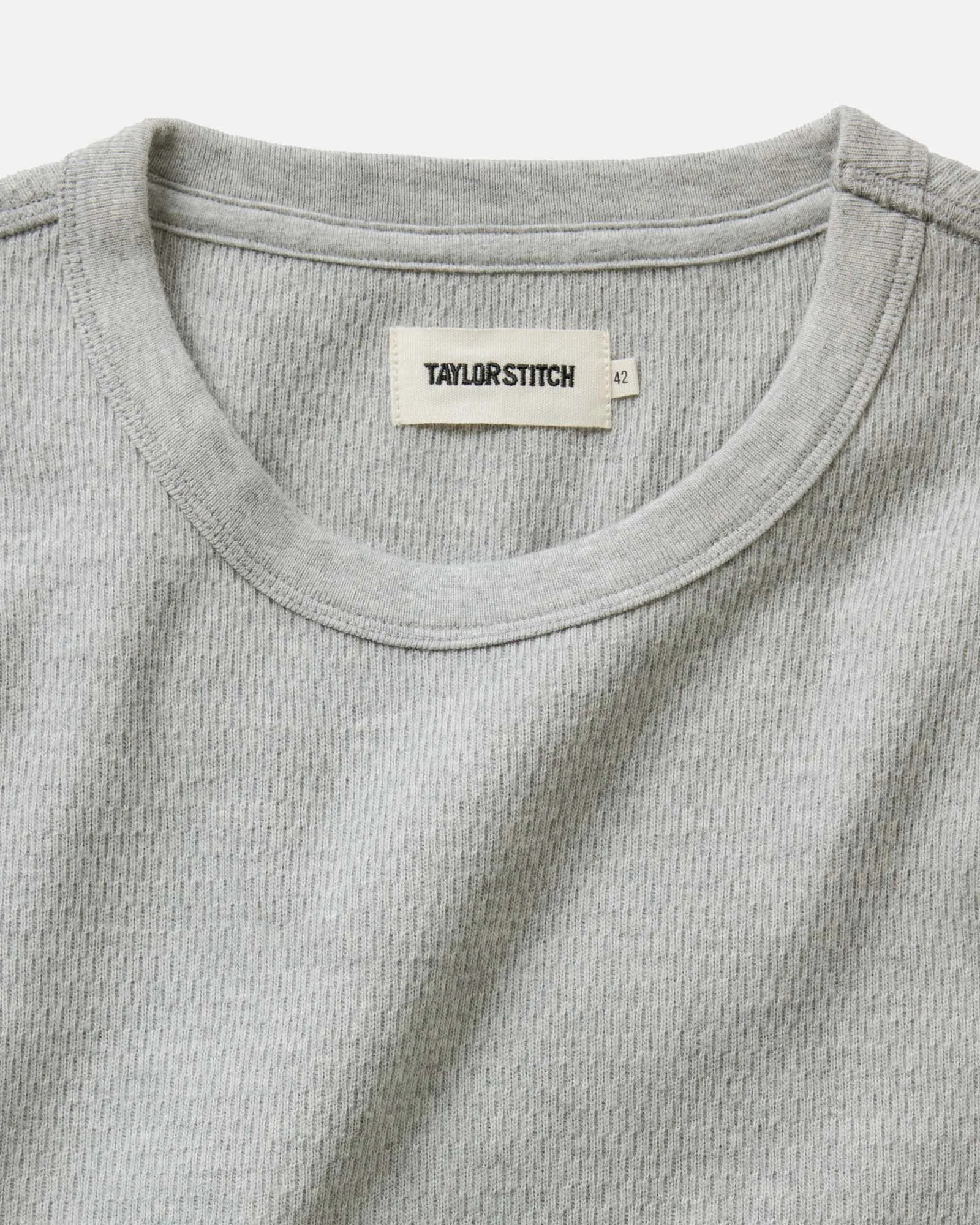 The Organic Cotton Waffle Crew | Heather Grey | Taylor Stitch sold by Man Ready product image thumbnail 3